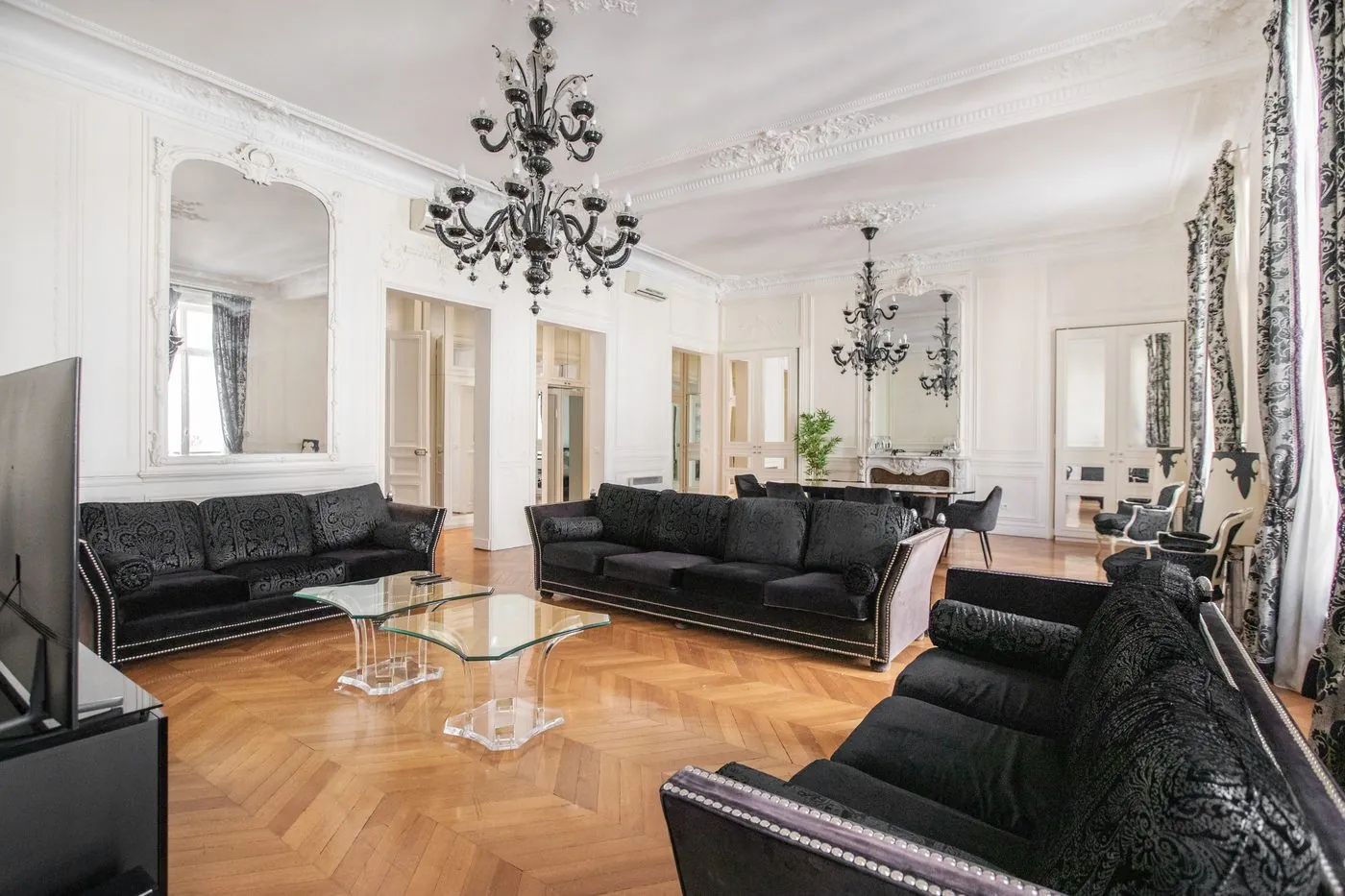 Photo immobilière salon haussmannien Paris